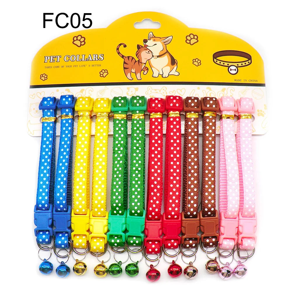 12 Piece Mix Color Collars With Bell
