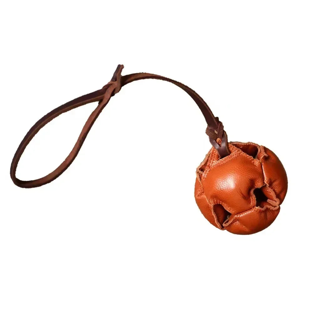 Leather Dog Ball Toy With Handle