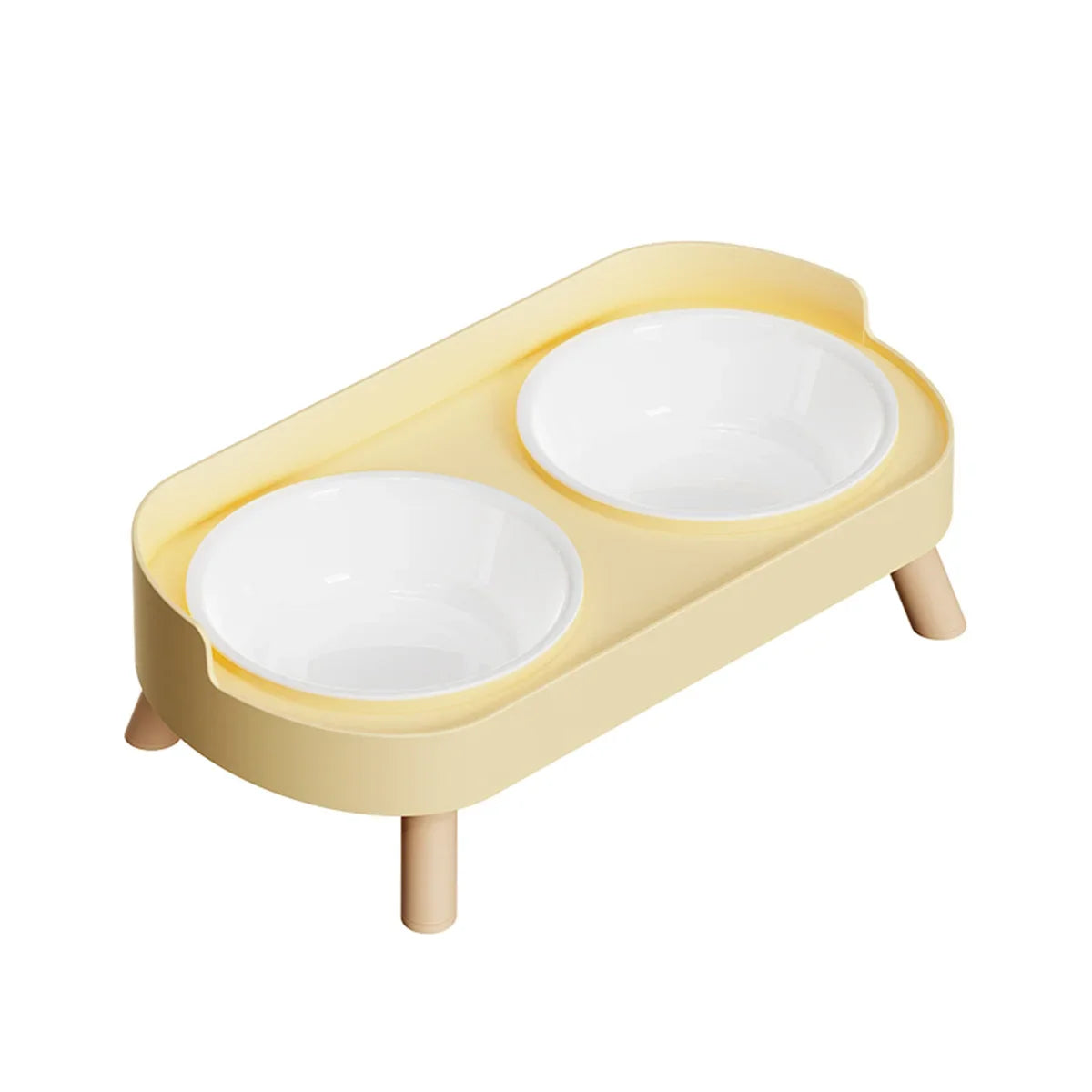Adjustable Height Double Bowl Feeder For Pets