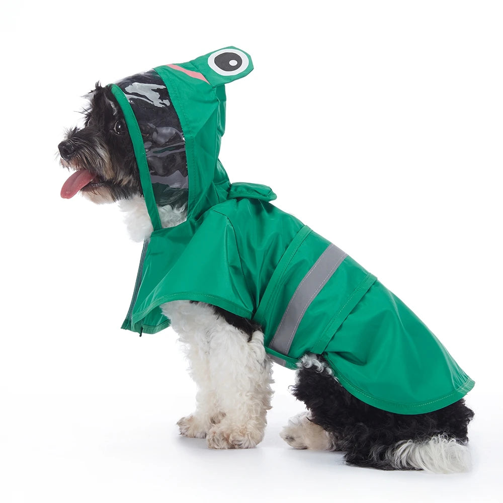 Fashionable Reflective Hooded Waterproof Raincoat For Dogs