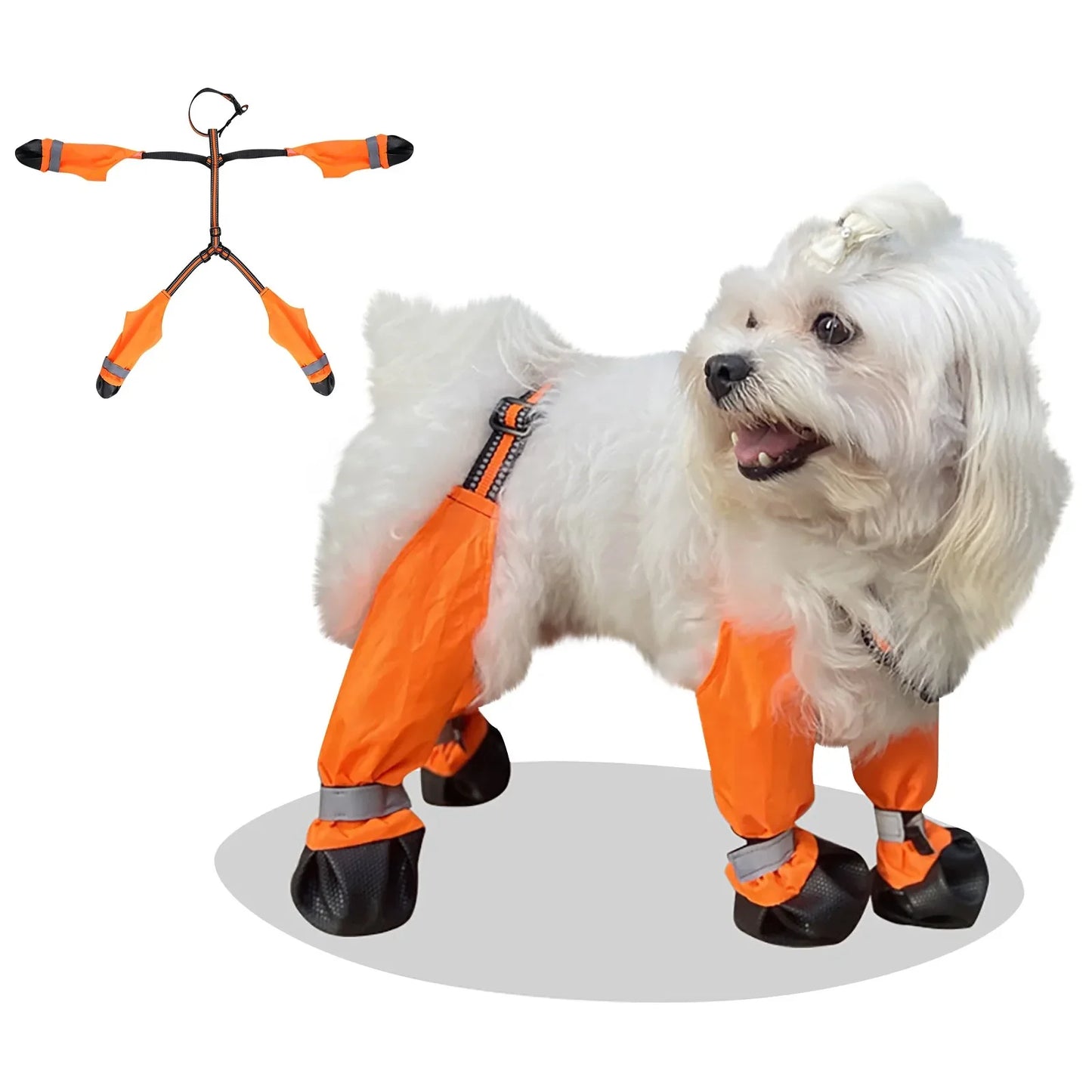 Adjustable Water Proof Dog Shoes With Suspenders