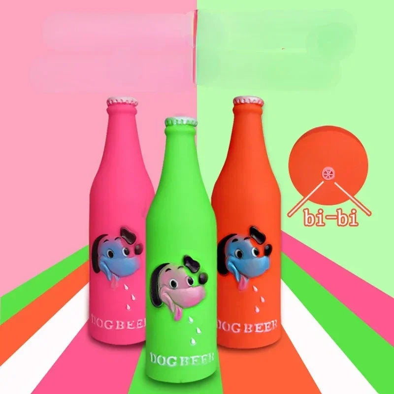 Silicone Beer Bottle Toy For Pets - Squeaky