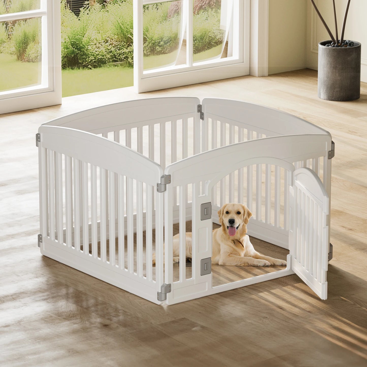 Durable 6 Panel Folding Plastic Playpen - Portable