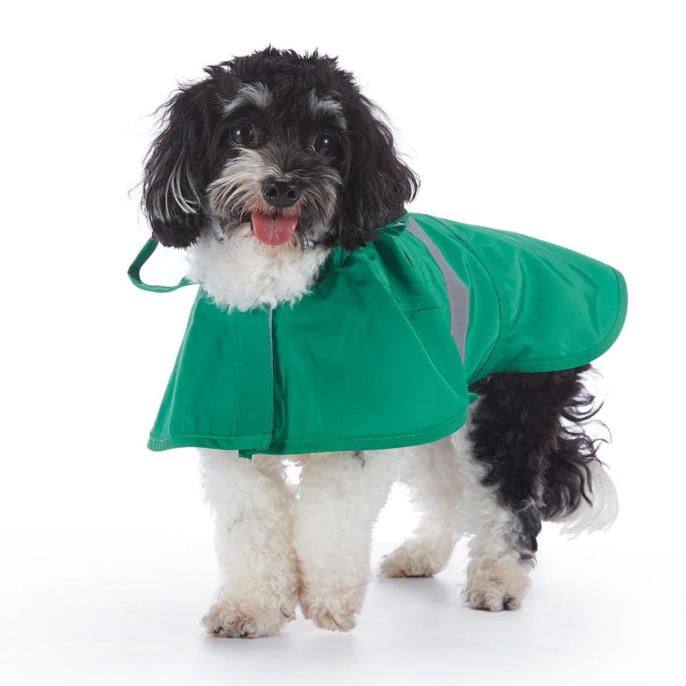 Fashionable Reflective Hooded Waterproof Raincoat For Dogs