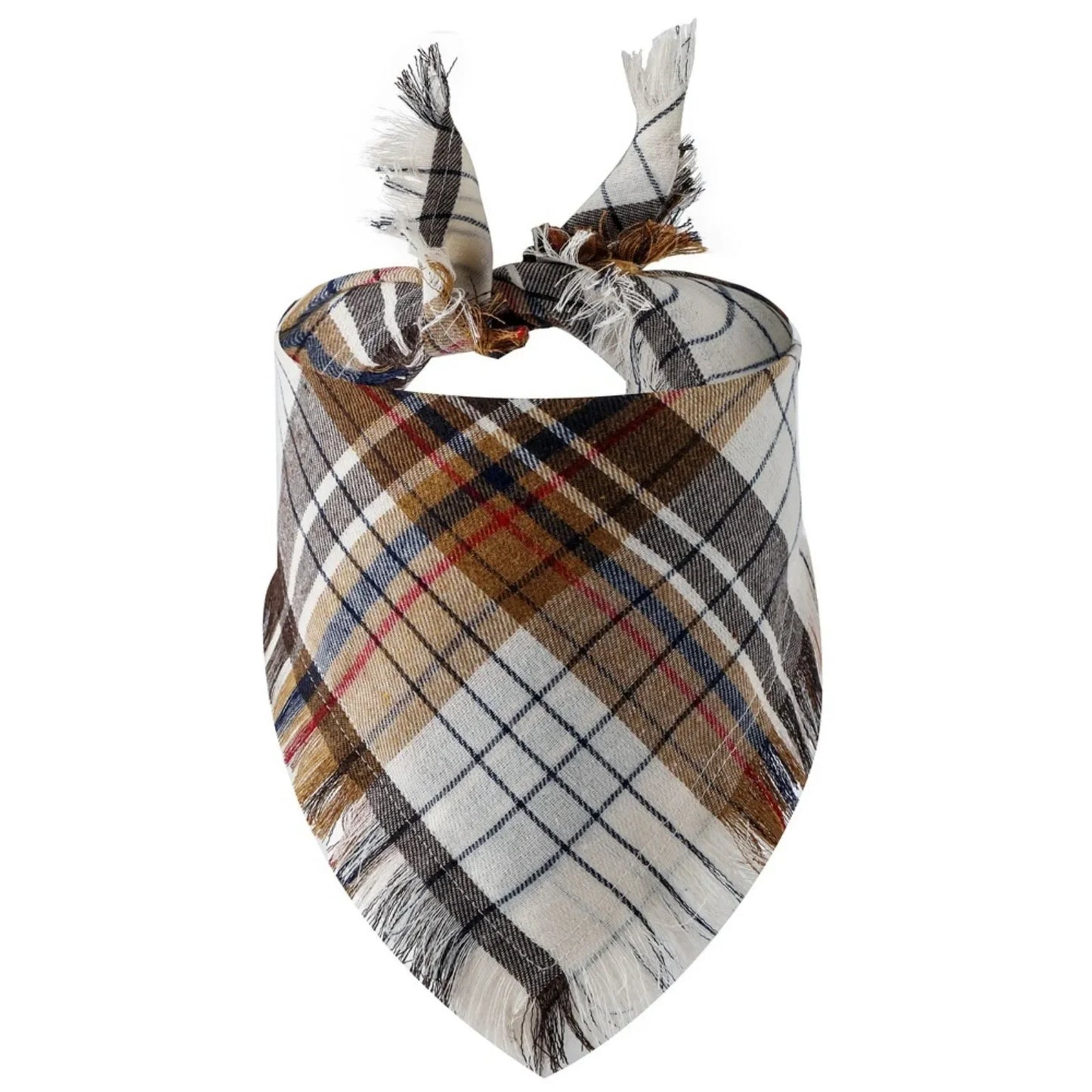 Trendy Classic Plaid Scarf With Tassel Edges