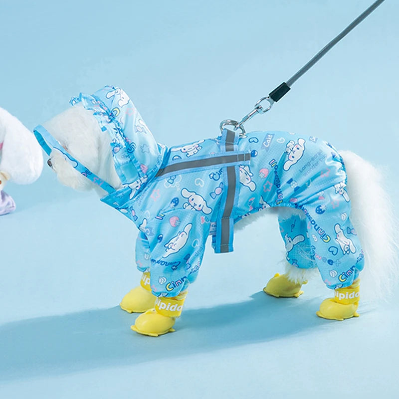 Hooded Waterproof Raincoat For Dogs - Dry, Stylish
