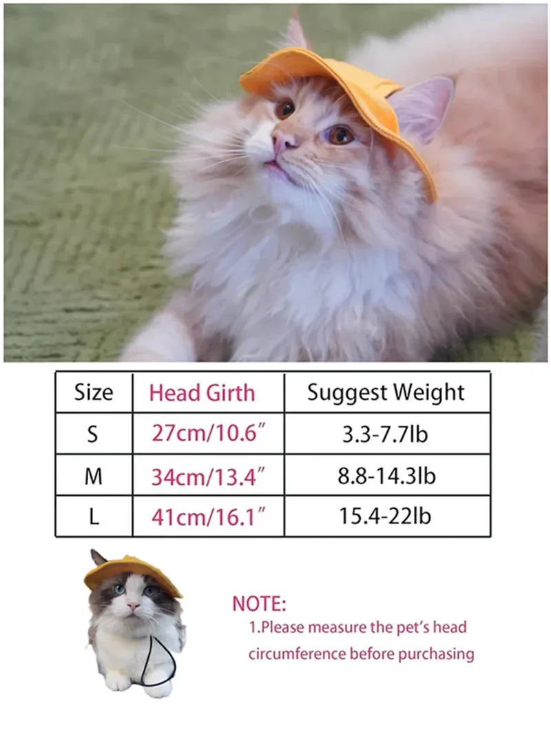 Cute Pet Hat With Ear Hole, Visor
