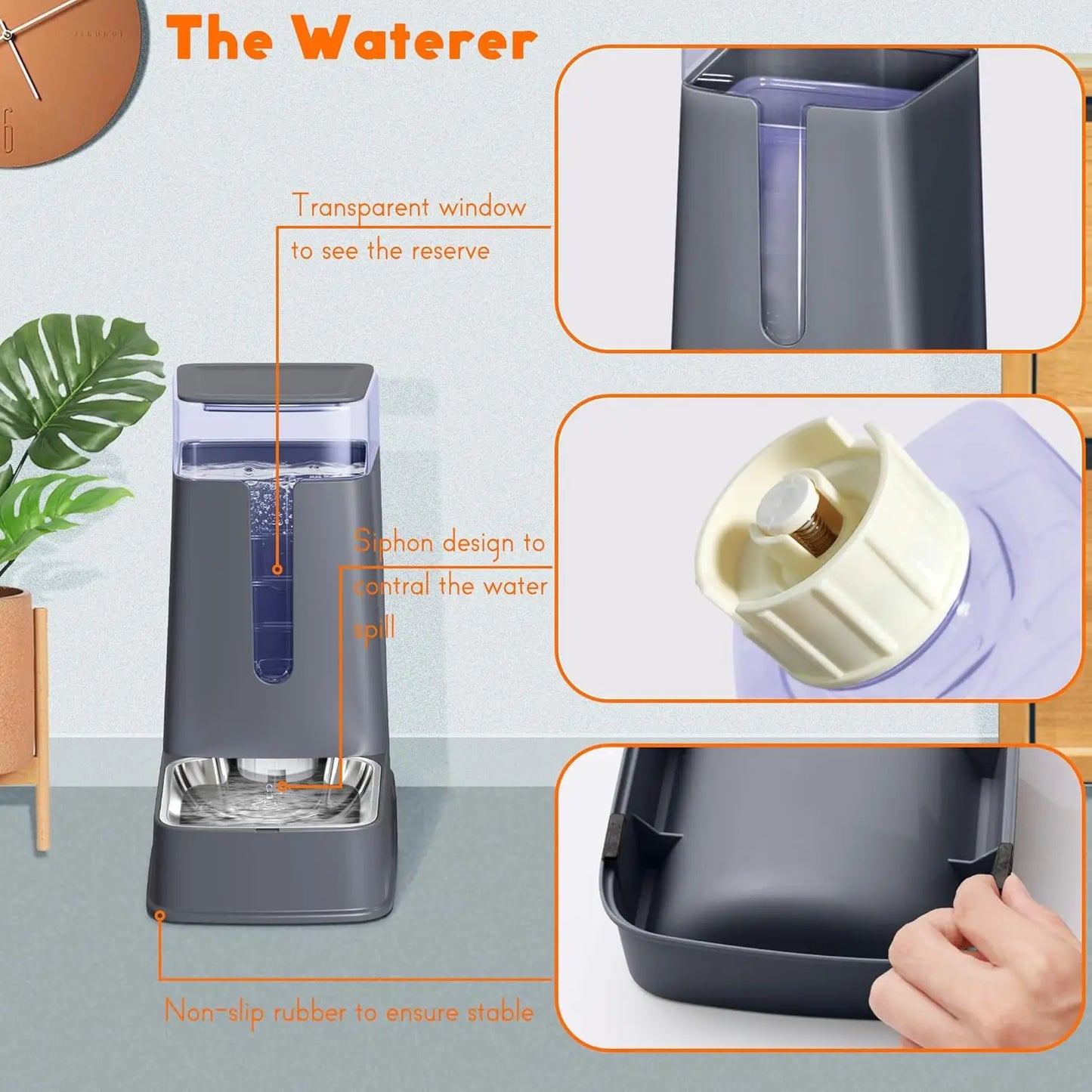 Automatic Pet Feeder And Water Dispenser Set