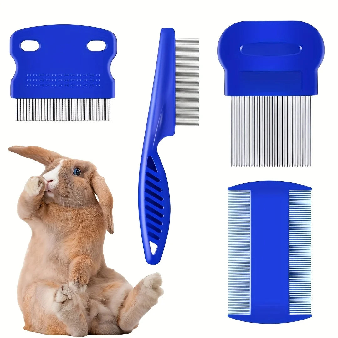 Pack Of 4 Stainless Flea and Lice Combs