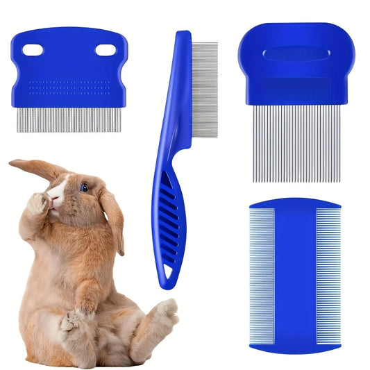 Pack Of 4 Stainless Flea and Lice Combs