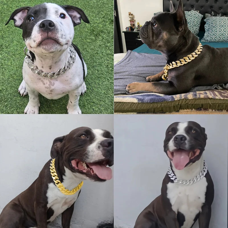 Plastic Dog Collar Diamond Chain Necklace
