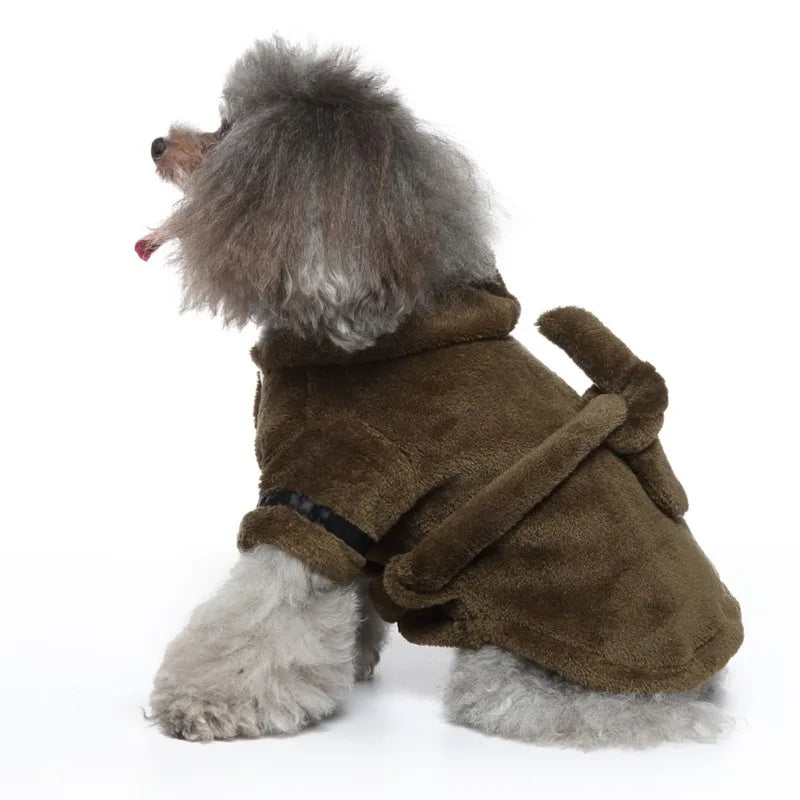 Small Pet Hooded Bathrobe - Soft, Drying, Cozy