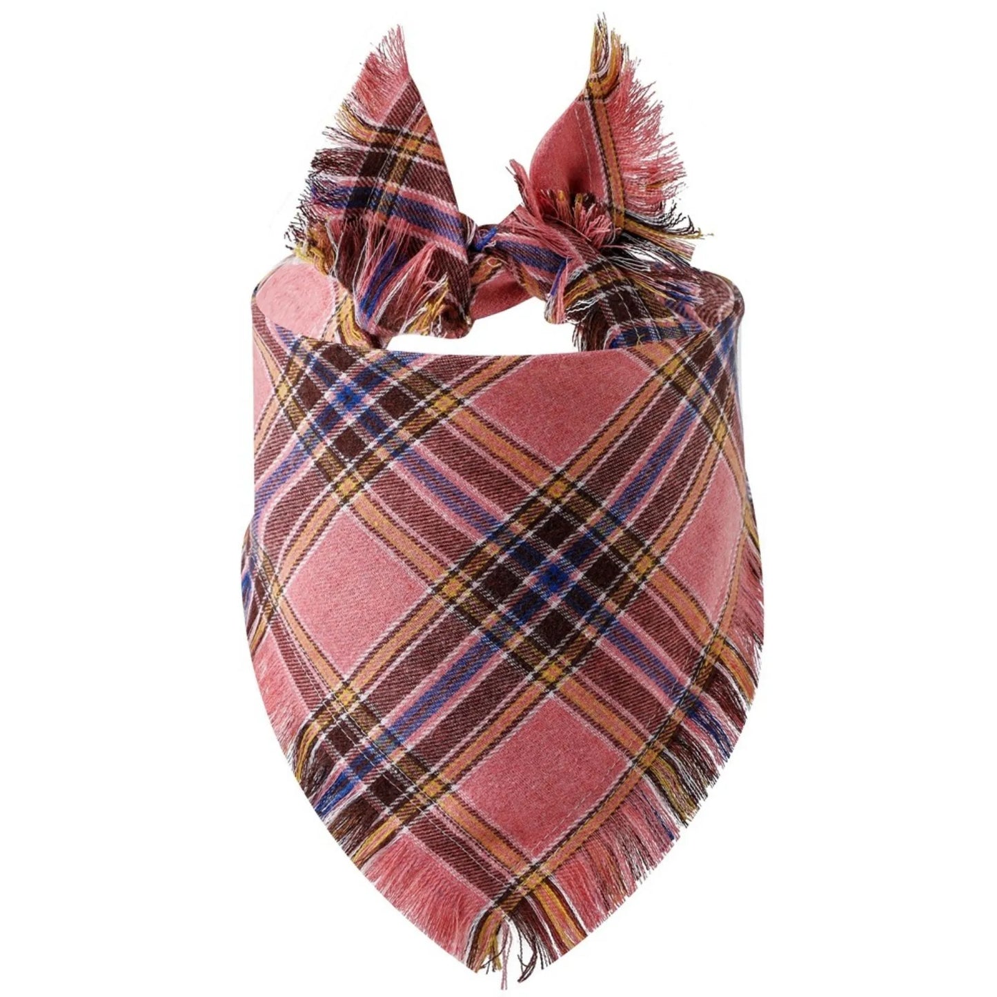 Trendy Classic Plaid Scarf With Tassel Edges