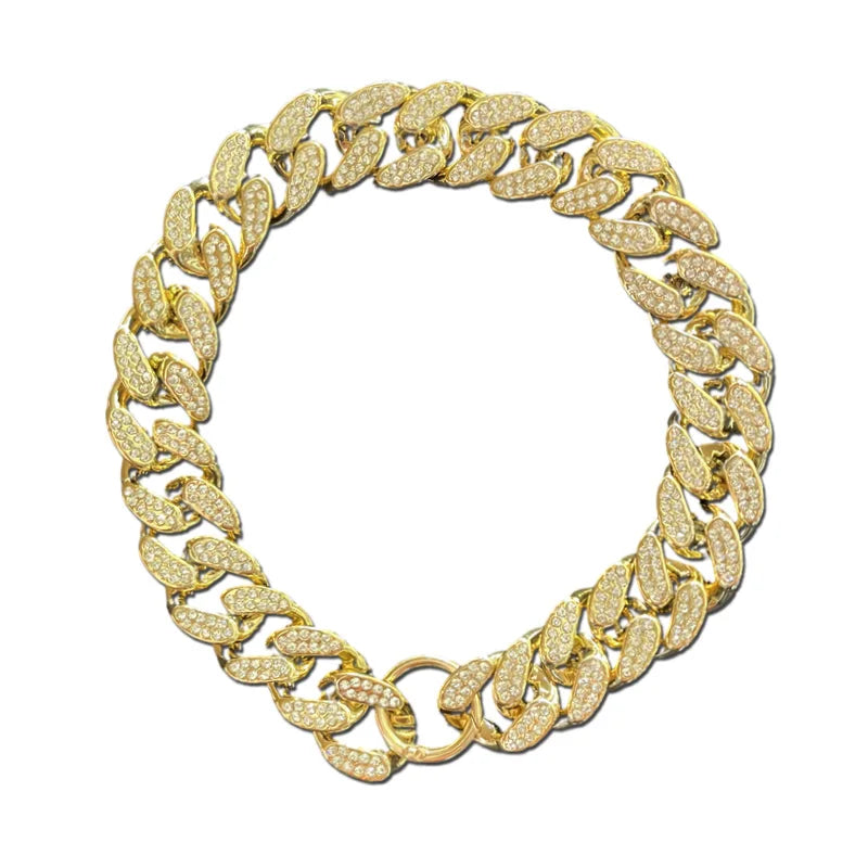 Plastic Dog Collar Diamond Chain Necklace