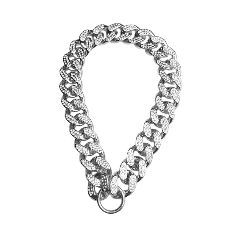 Plastic Dog Collar Diamond Chain Necklace