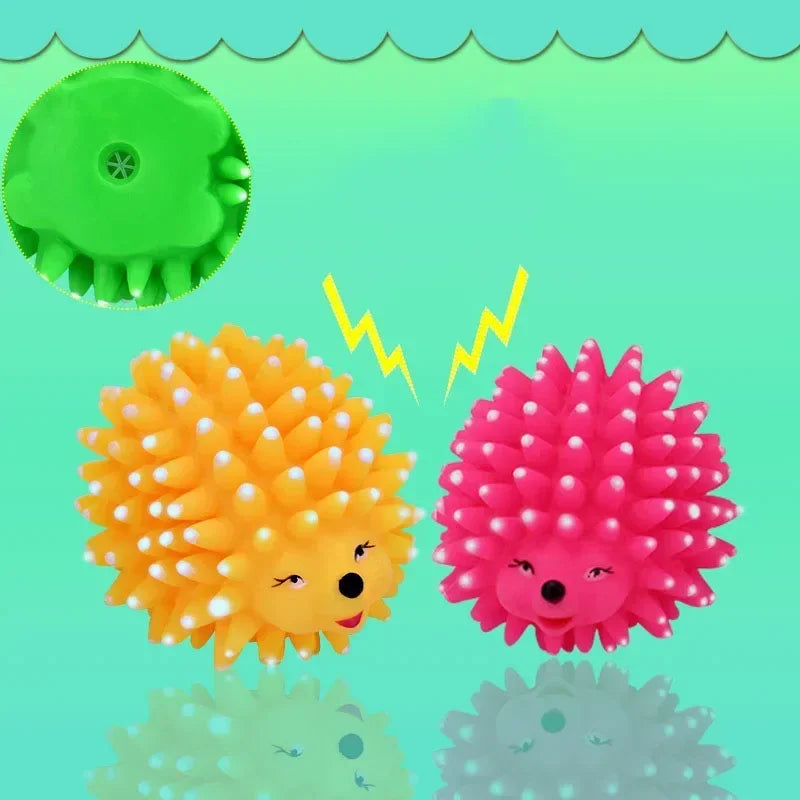Rubber Hedgehog Toy For Small Dogs - Soft, Squeaky