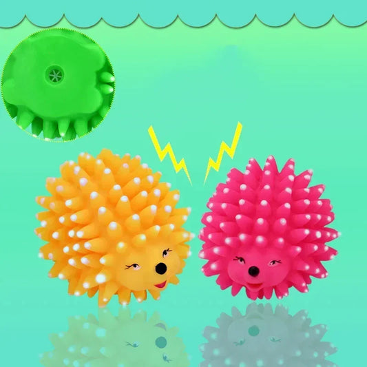 Rubber Hedgehog Toy For Small Dogs - Soft, Squeaky