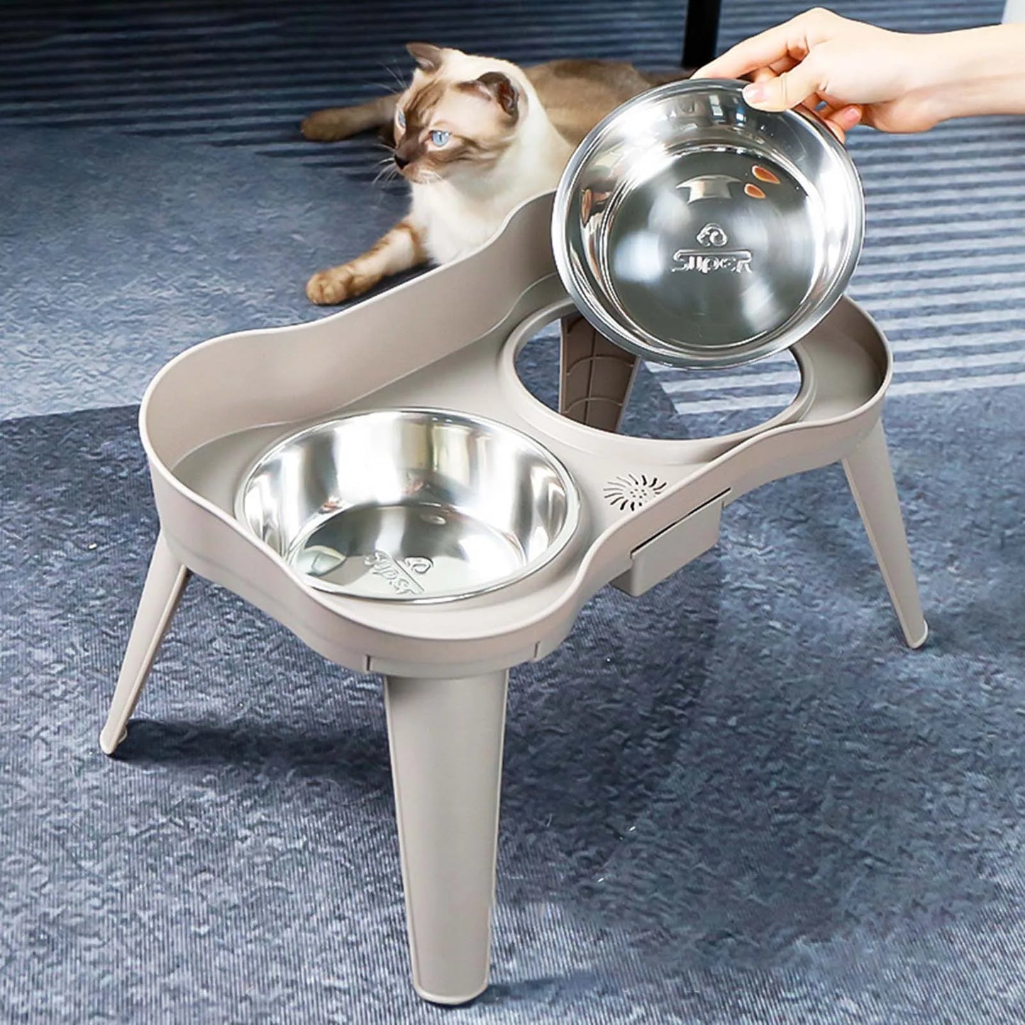 Raised Stand Elevated Pet Feeder - Improves Posture