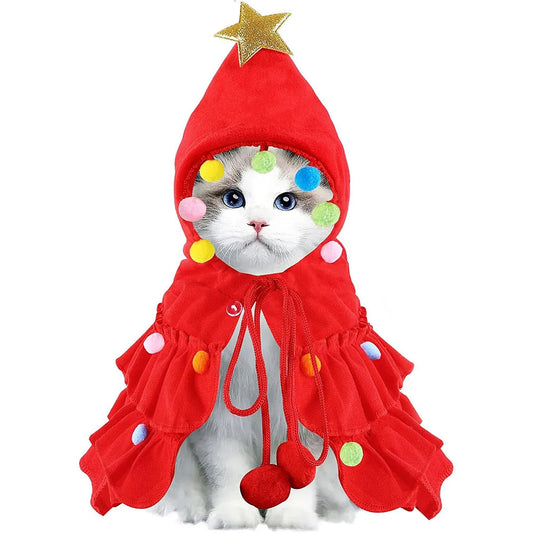 Pet Christmas Tree Outfit With Cloak, Star