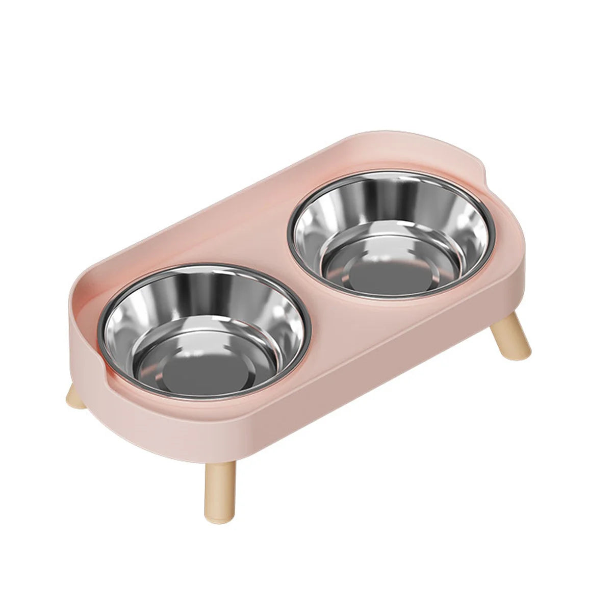 Adjustable Height Double Bowl Feeder For Pets