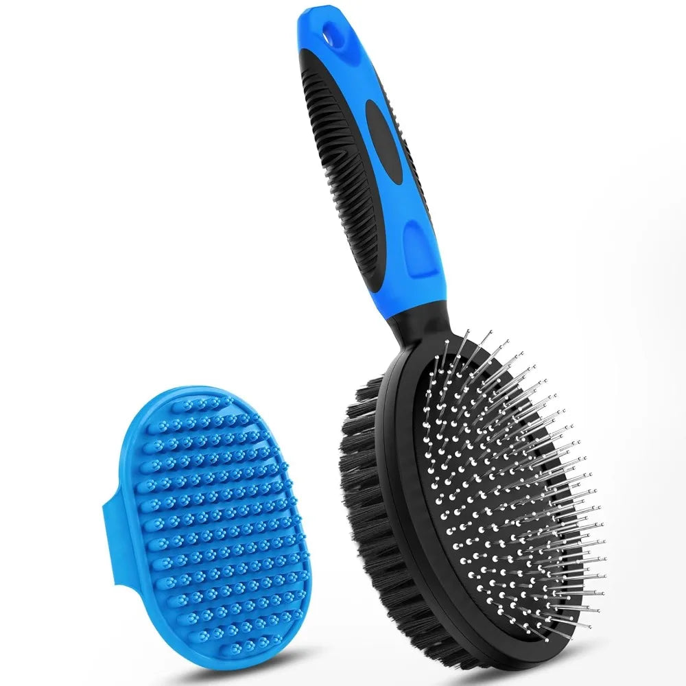 Double-Sided Brush For Shedding And Bathing