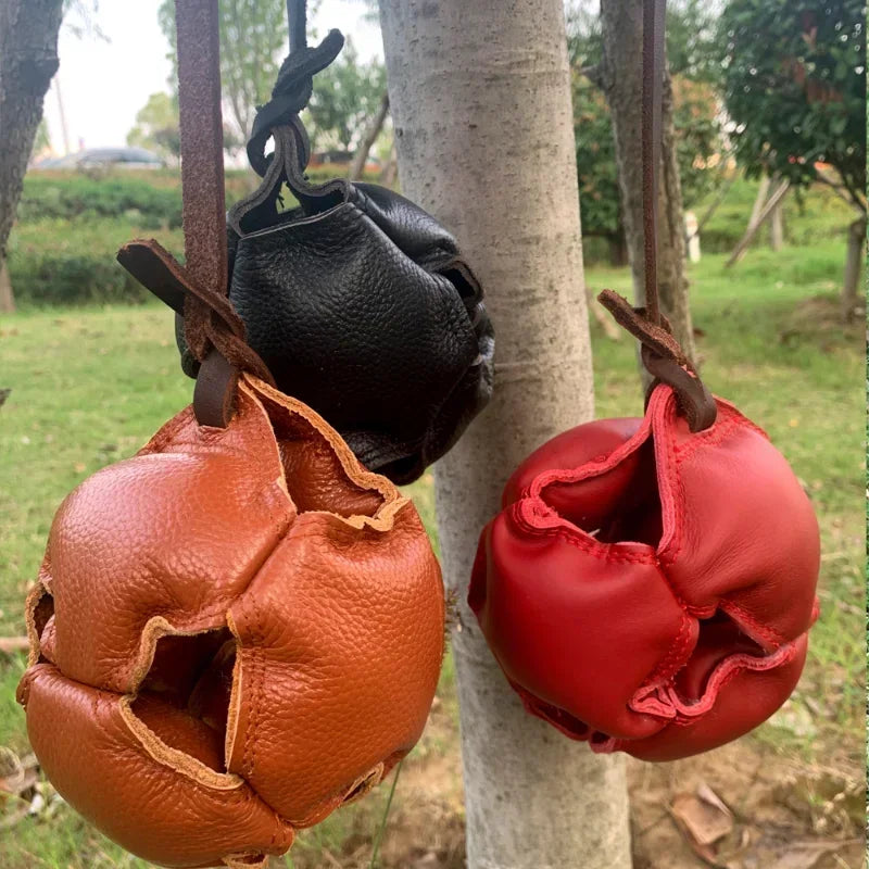 Leather Dog Ball Toy With Handle