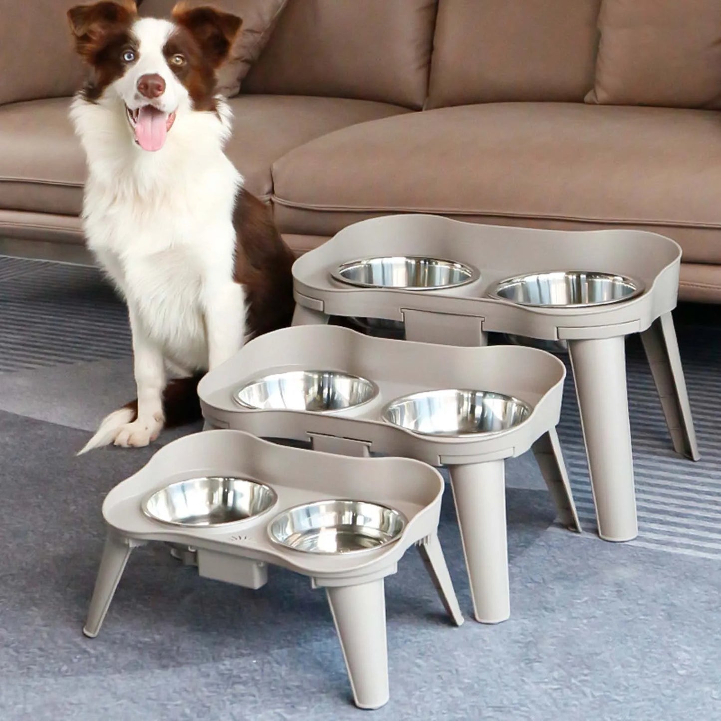Raised Stand Elevated Pet Feeder - Improves Posture