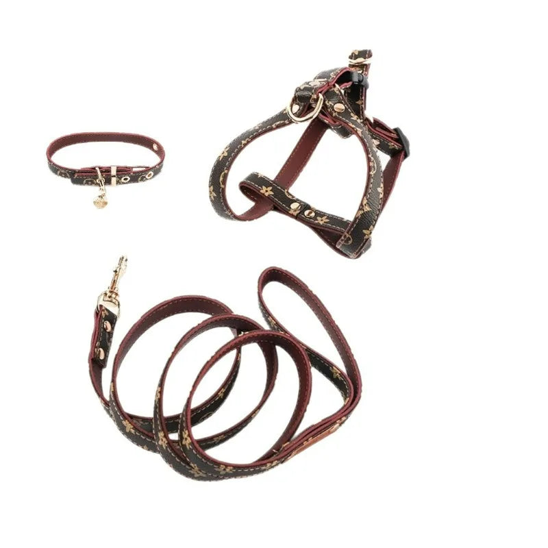 Three-Piece Plaid Adjustable Harness - Leash, Collar