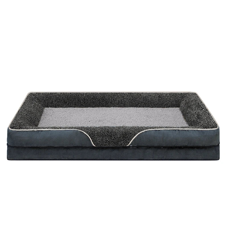 An Oversized Comfortable Pet Bed With Raised Edges
