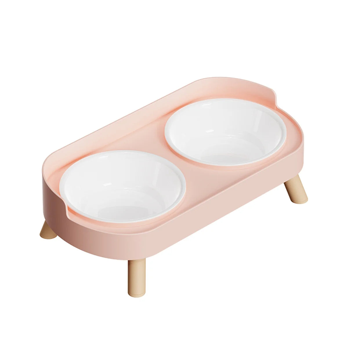 Adjustable Height Double Bowl Feeder For Pets