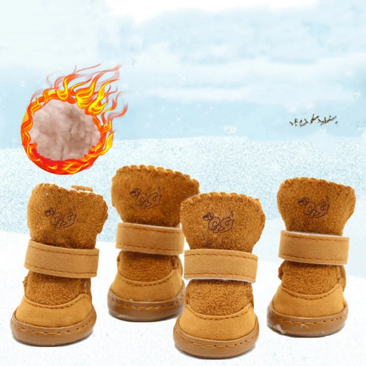 Teddy Print Plush Cotton Winter Snow Boots