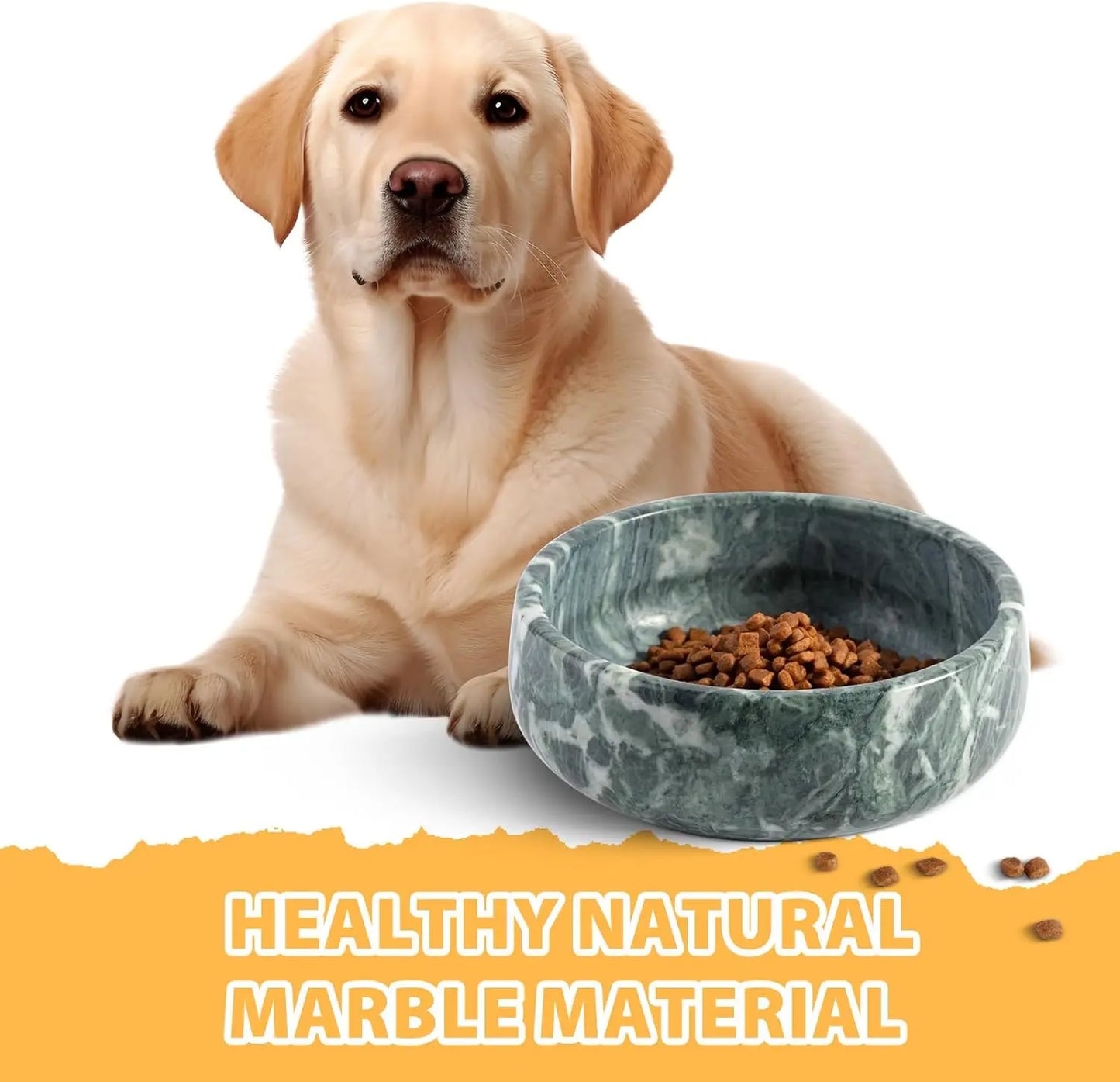 Natural Marble Pet Bowl For Dogs/Cats