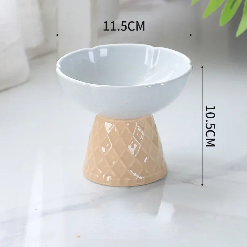 Cute Elevated Ceramic Bowl For Small Pets
