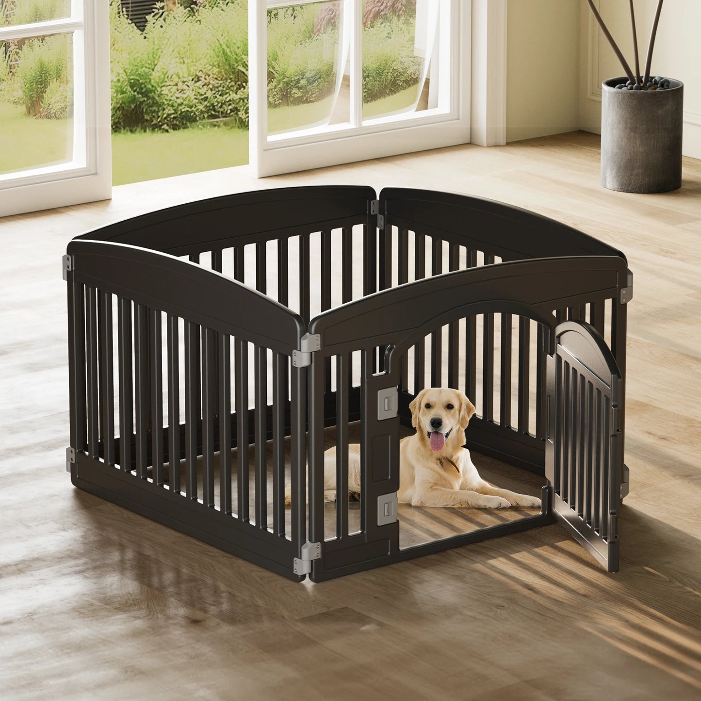 Durable 6 Panel Folding Plastic Playpen - Portable