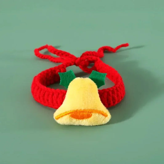 Santa Claus Pattern Pet Collar With Bell