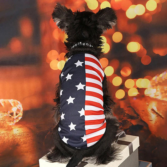 American Flag Pet Bandana Scarf With Adjustable Bow Tie