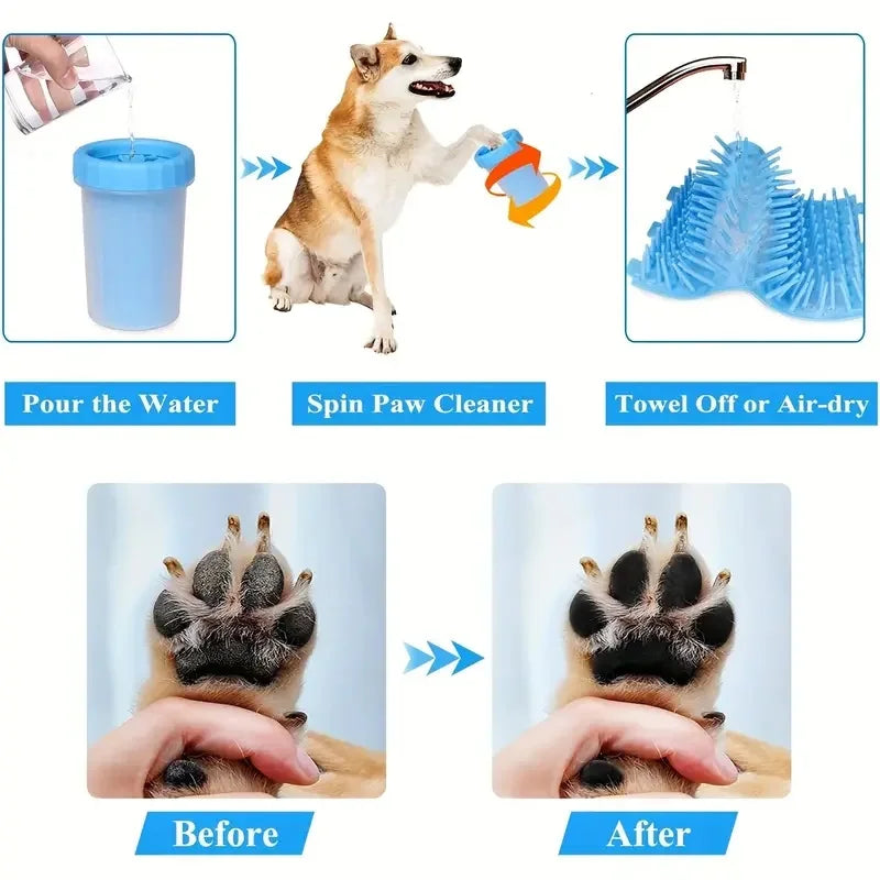 Portable Pet Paw Cleaner Cup - With Soft Bristles